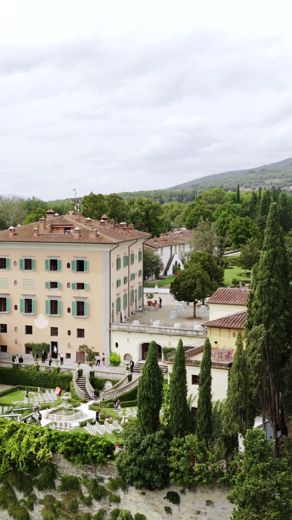 The villa and medieval village of Il Borro among the Tuscan hills