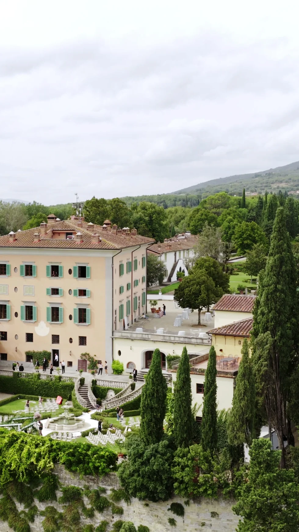 The villa and medieval village of Il Borro among the Tuscan hills