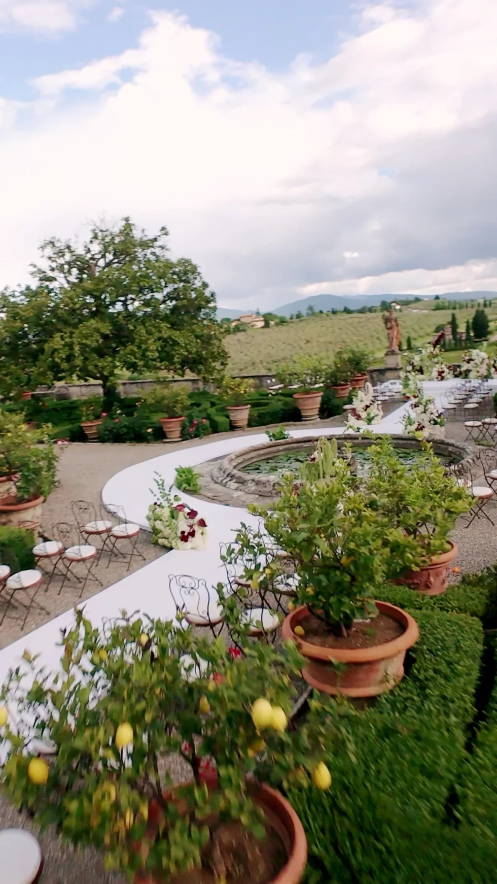 The Italian gardens of Villa Corsini a Mezzomonte overlooking the Florentine hills