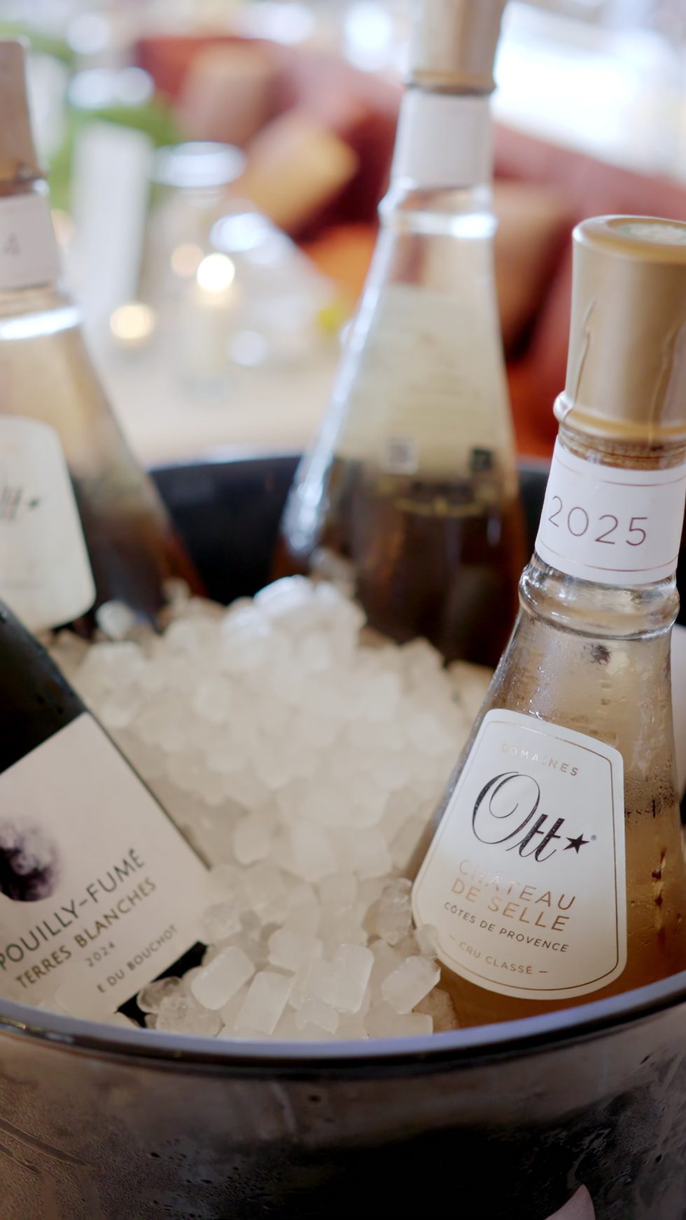 Rosé from Provence on ice at the wedding celebration in Cannes