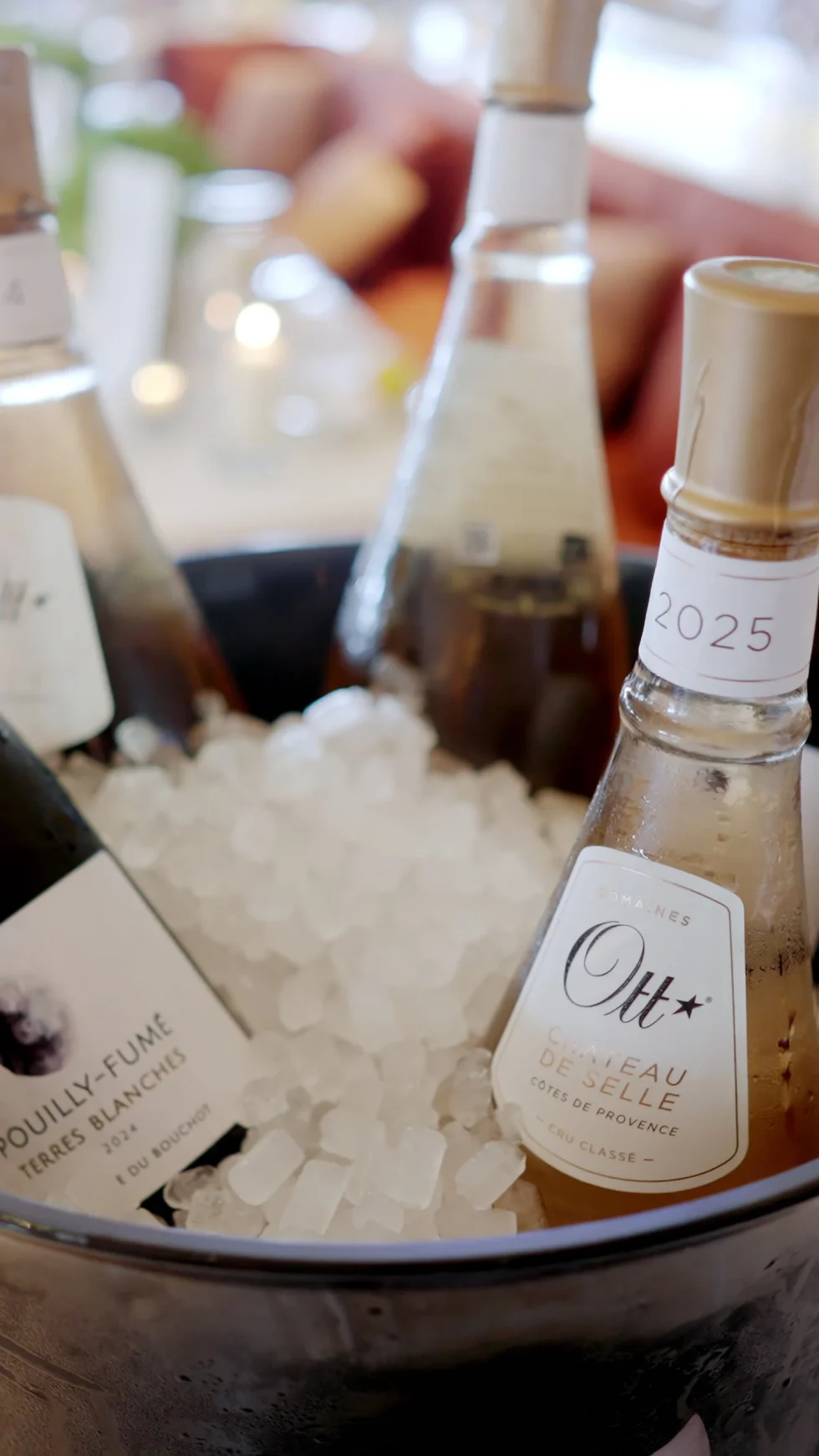 Rosé from Provence on ice at the wedding celebration in Cannes
