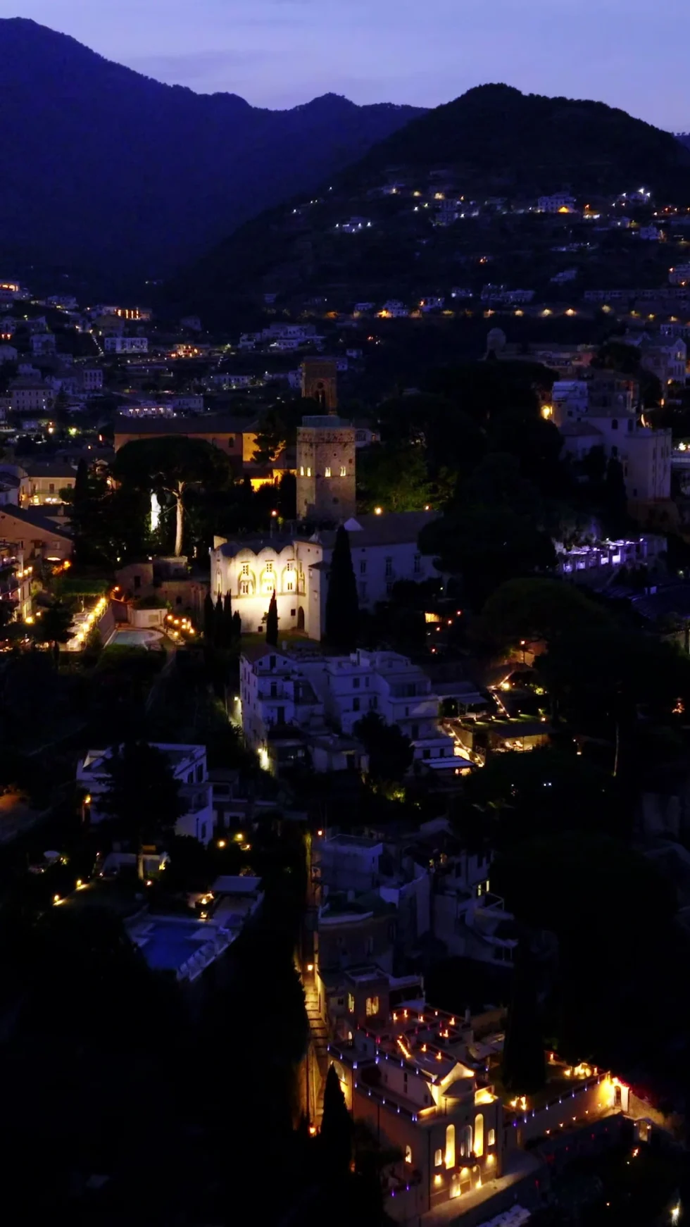 Ravello and the Amalfi Coast at night
